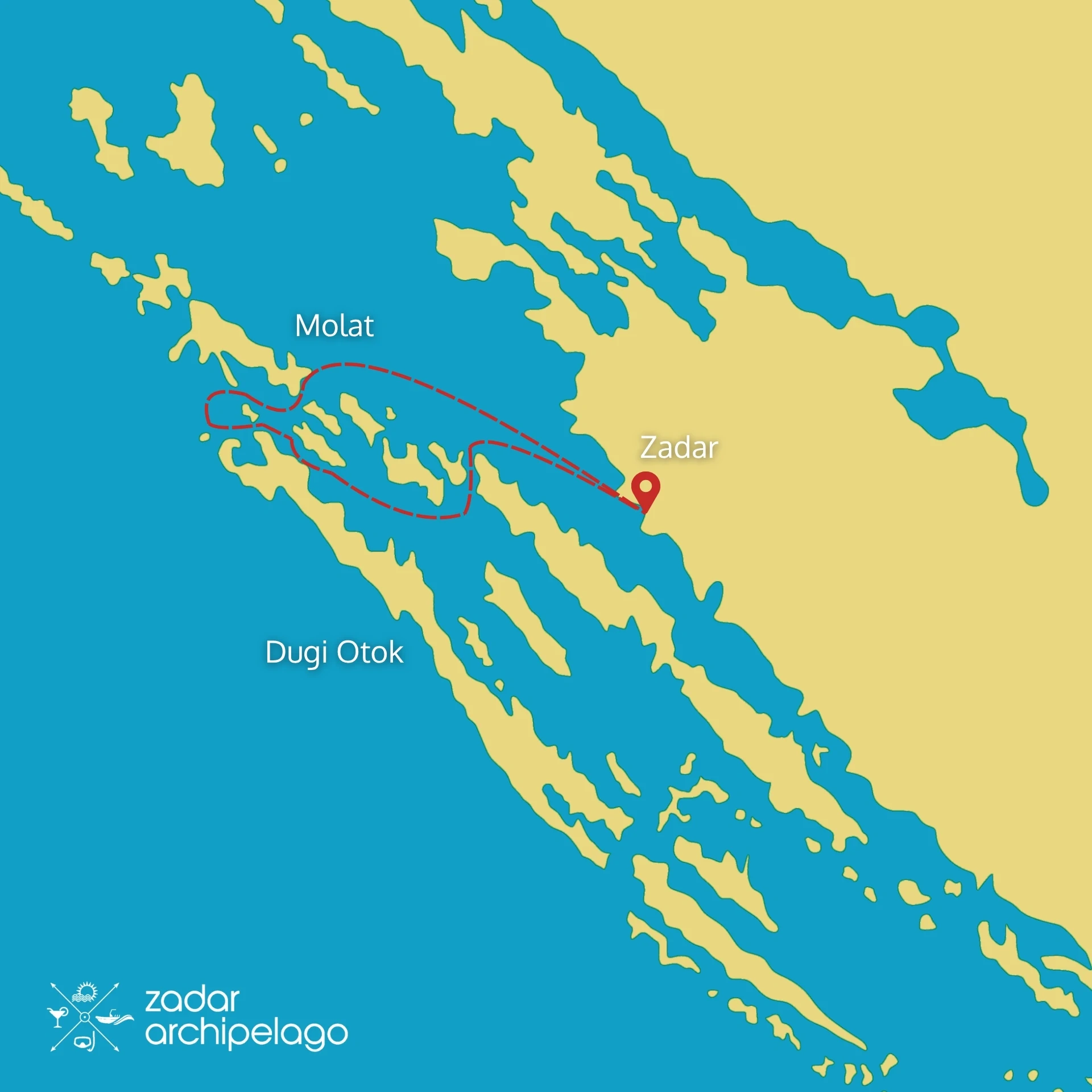 molat dugi otok boat tour map