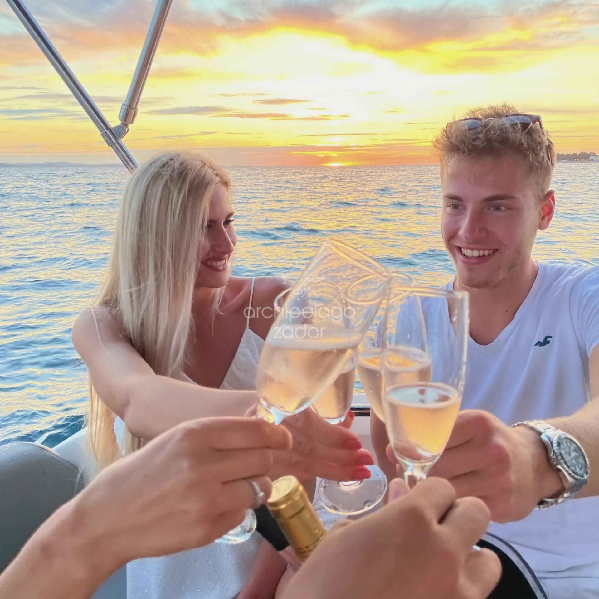 engagement party sunset boat tour zadar archipelago