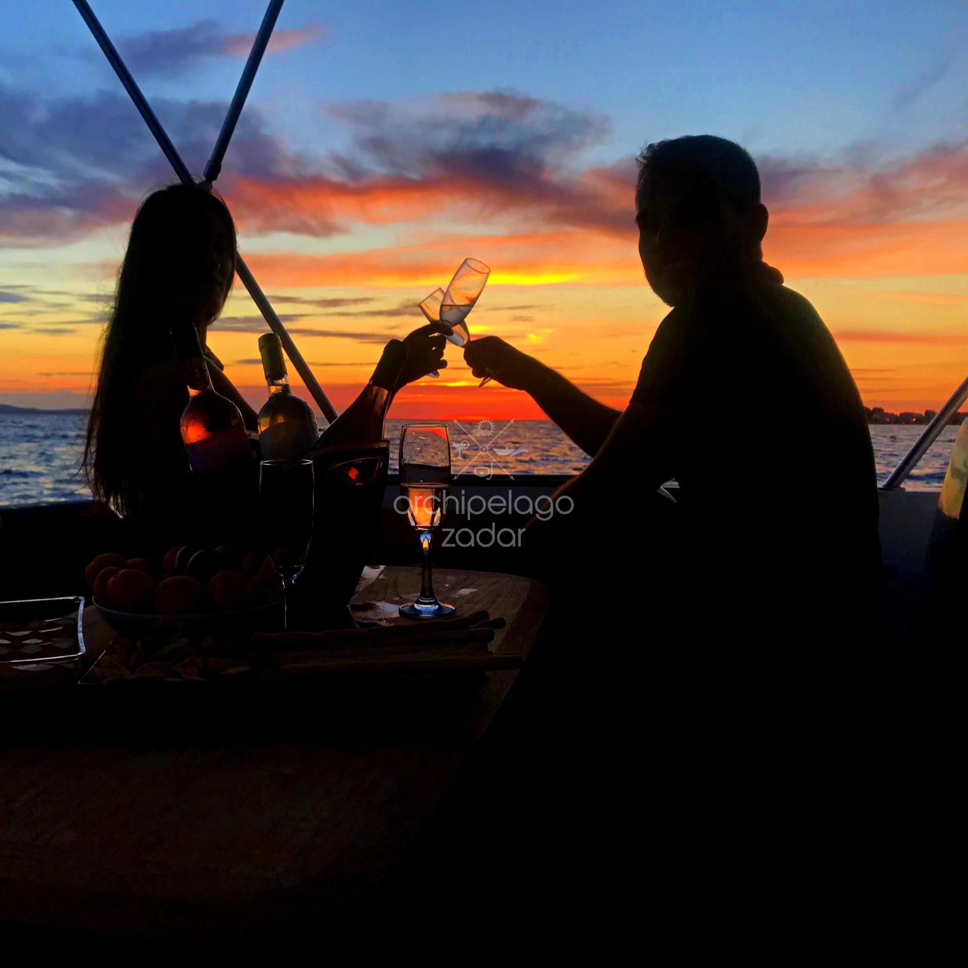 romantic proposal sunset boat trip zadar