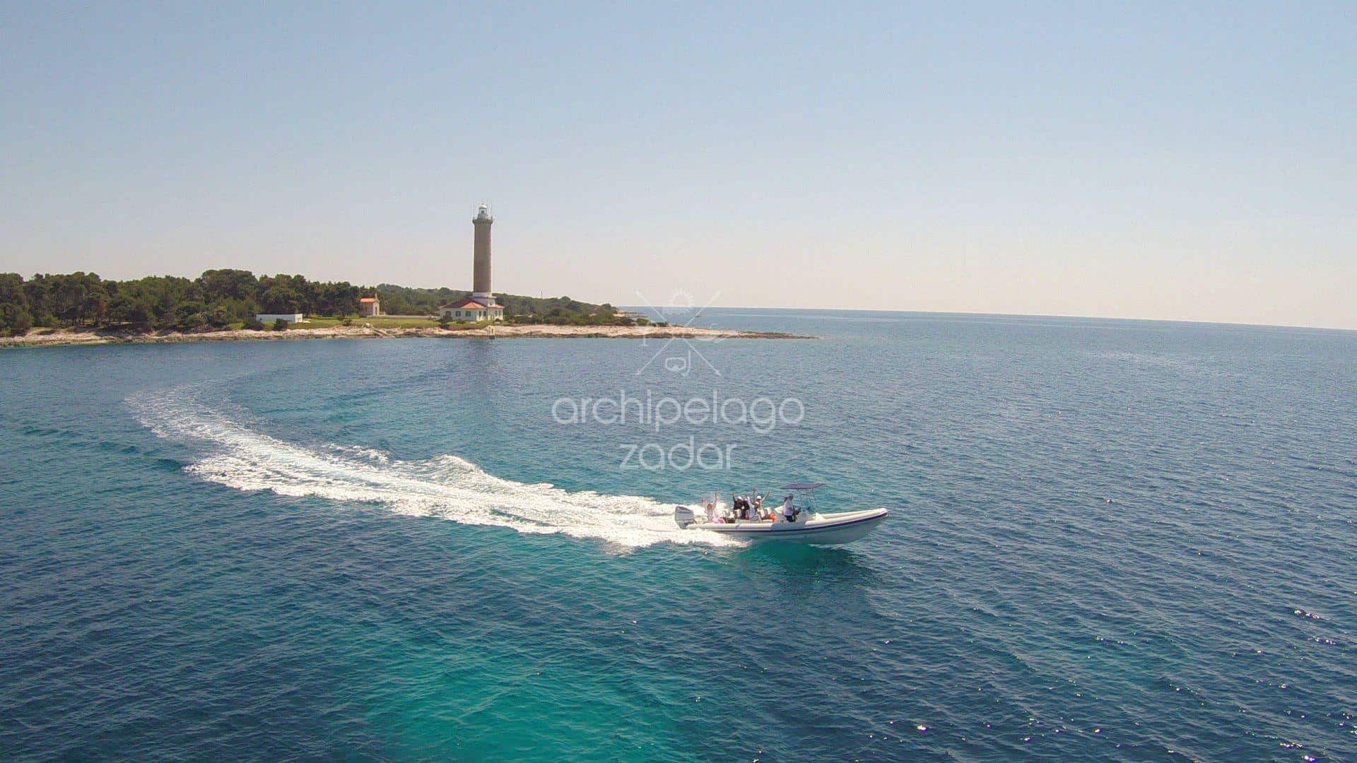 boat tour near a lighthouse on dugi otok