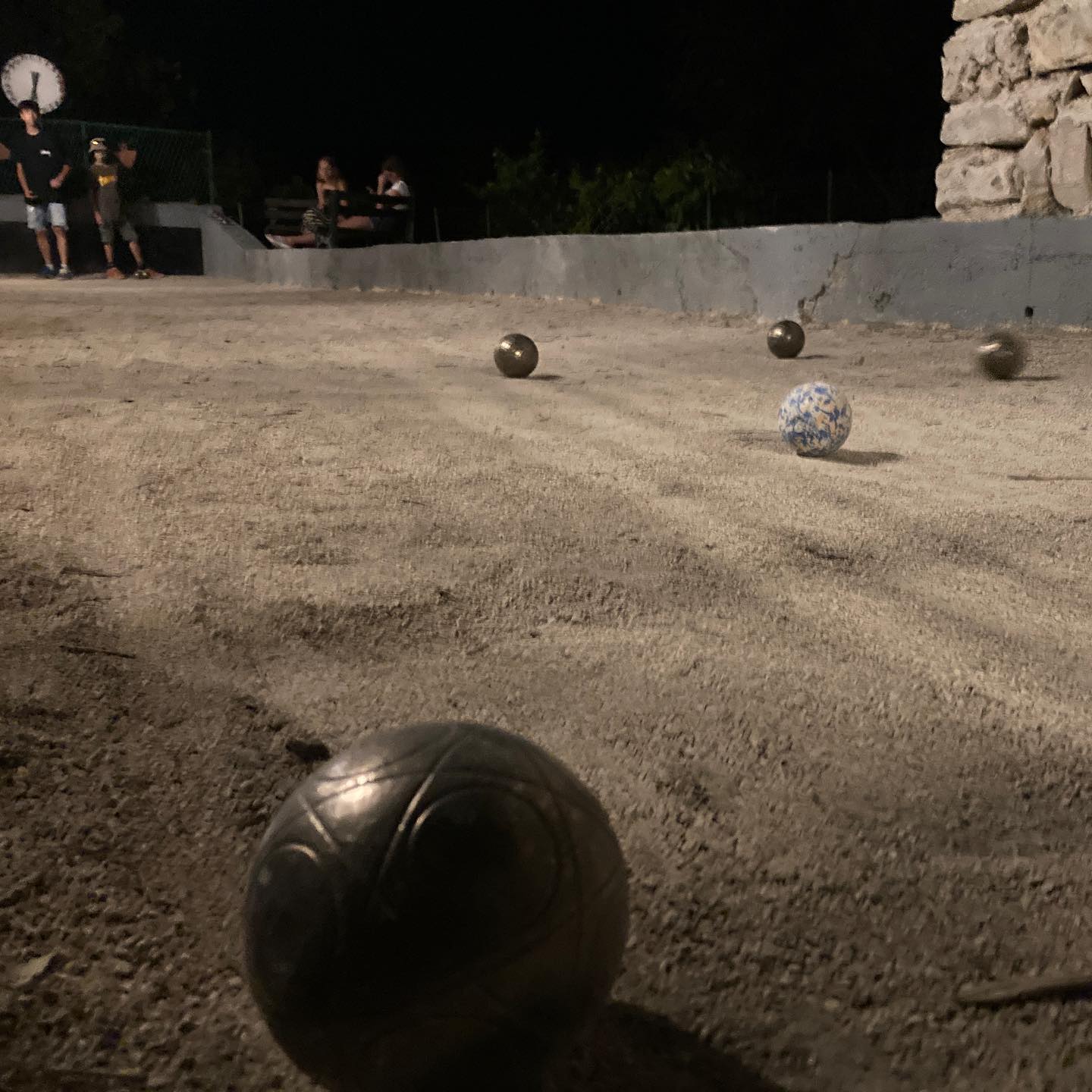 A bocce playground in a small town along the Croatian Adriatic coast