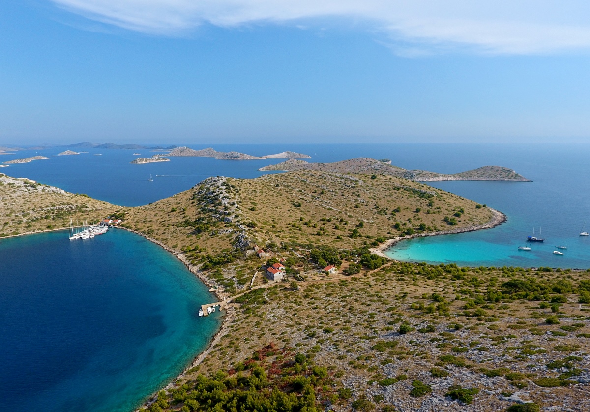 Kornati islands archipelago, aerial view